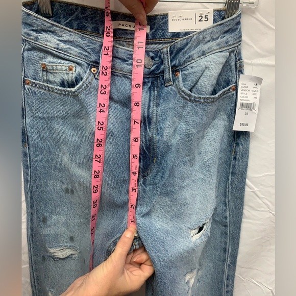 NWT PacSun Eco Light Blue Distressed 90’s Boyfriend Jeans - Picture 7 of 10